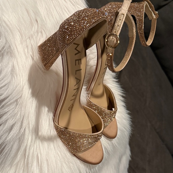 ANTONIO MELANI Rose Gold Crystal Ankle-Strap Heels - Picture 3 of 5